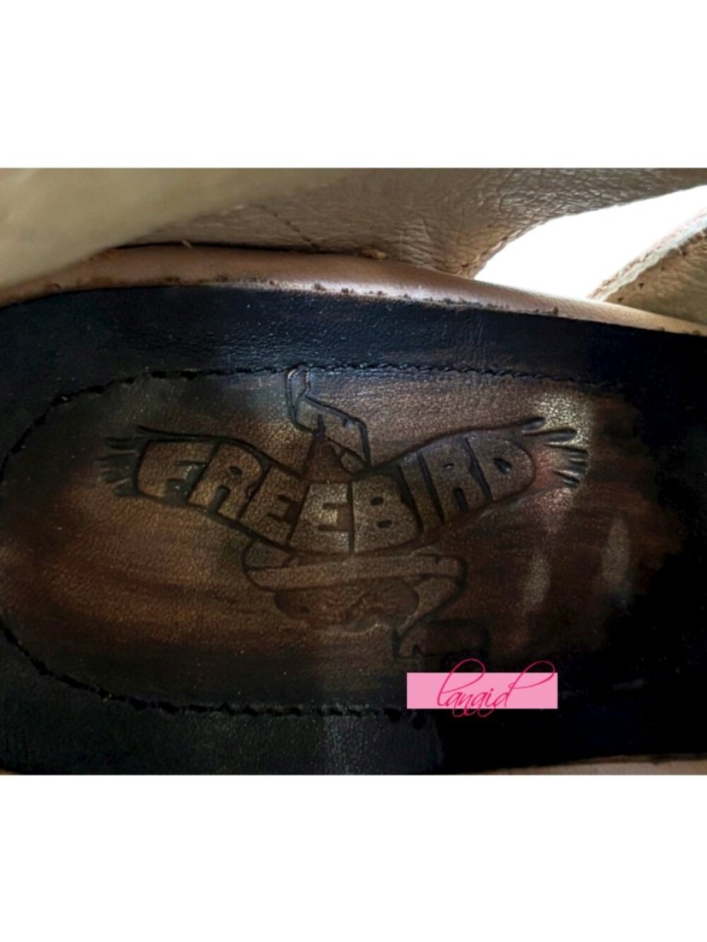 Freebird Braeden Blush Leather Tan Distressed Edgy Buckles Low Heel Sandals 10 - Picture 14 of 16